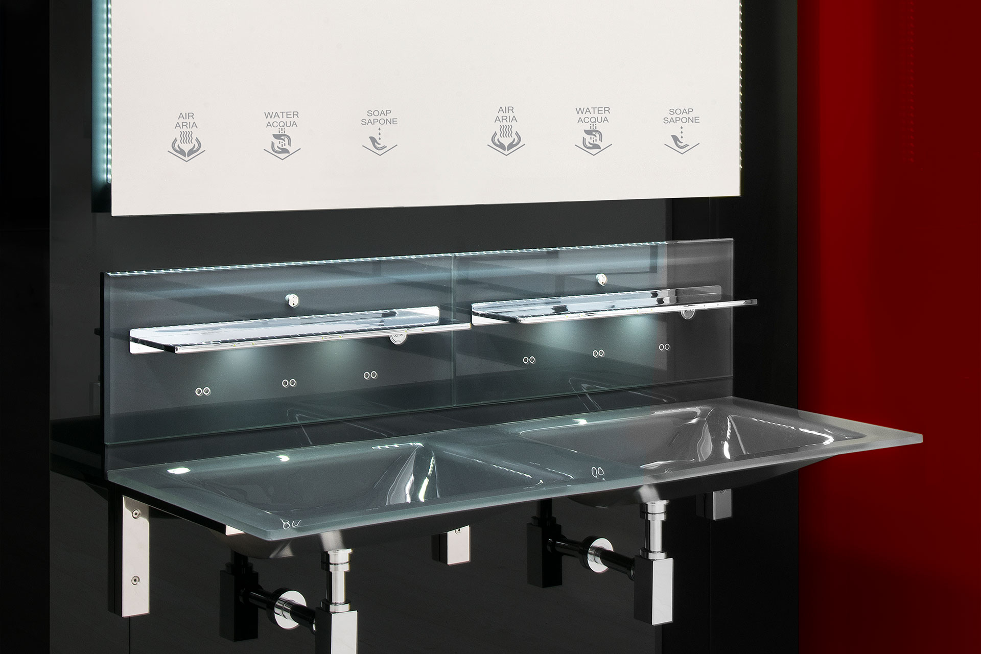 Systems Commercial Bath Sinks Glasssink Multiconsole Gallery 2